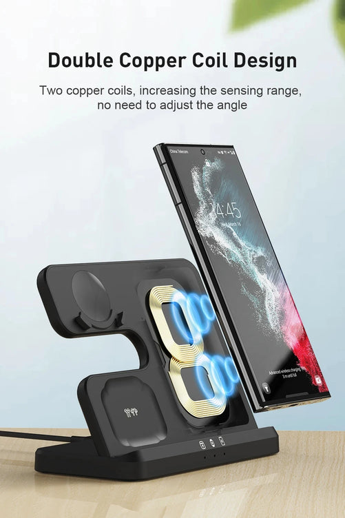 3 in 1 Wireless Charger Stand for Samsung Galaxy S24 S23 Ultra Note Qi