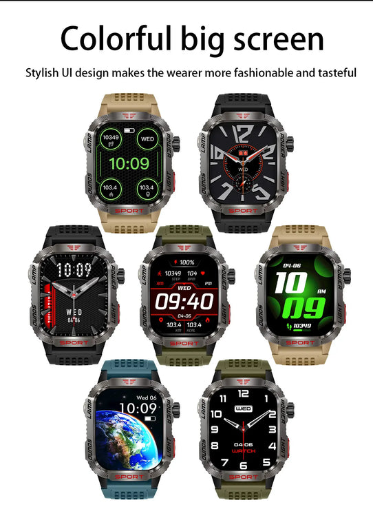 Smart Watch Men LED Flashlight