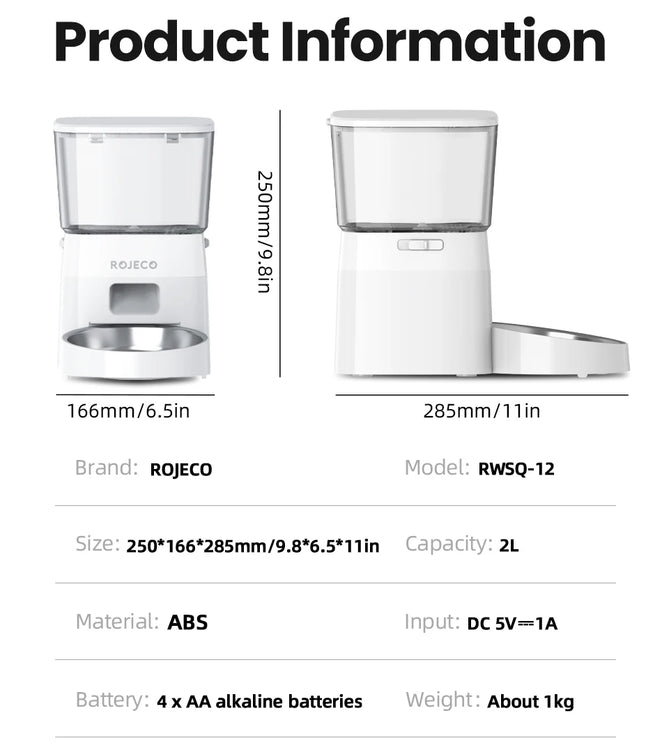 Dog Feeder Automatic Smart Pet Food