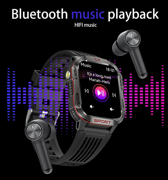 Smart Watch Men LED Flashlight