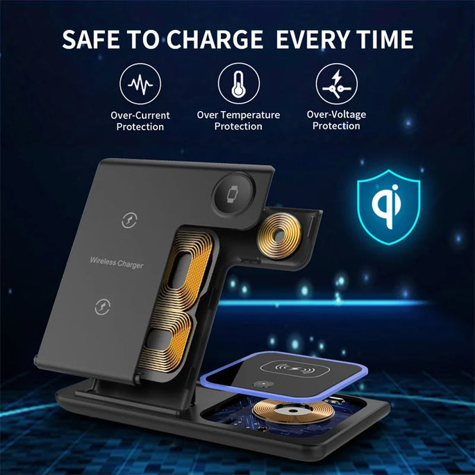 Wireless Charger Stand Pad Foldable Fast Charging Dock Station