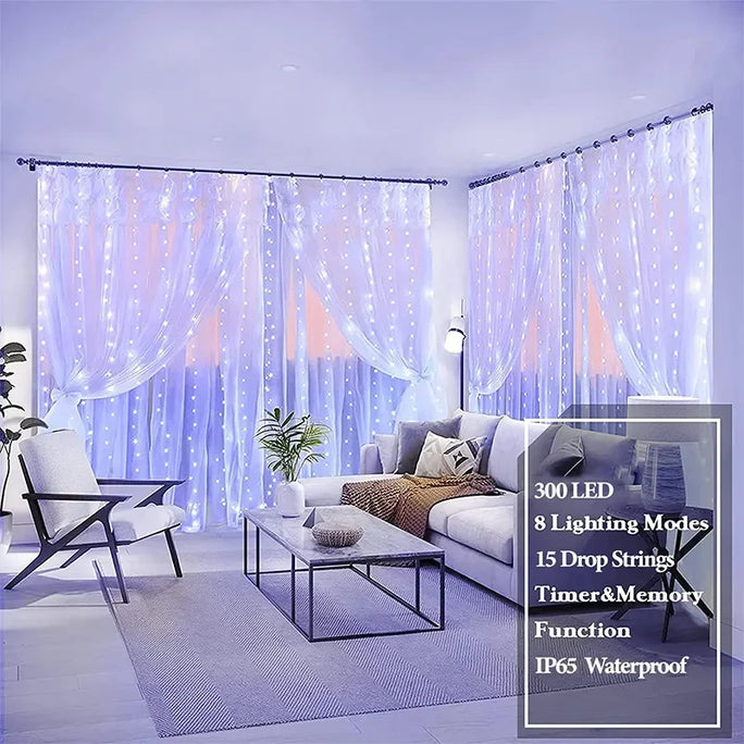 LED Curtain String Lights Fairy