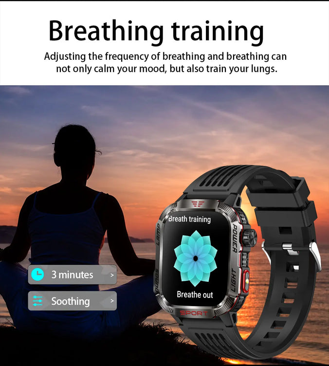 Smart Watch Men LED Flashlight