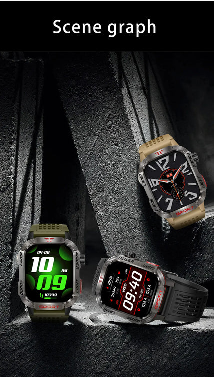 Smart Watch Men LED Flashlight