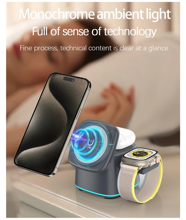 Magnetic Wireless Charger 3 in 1 for Apple Device