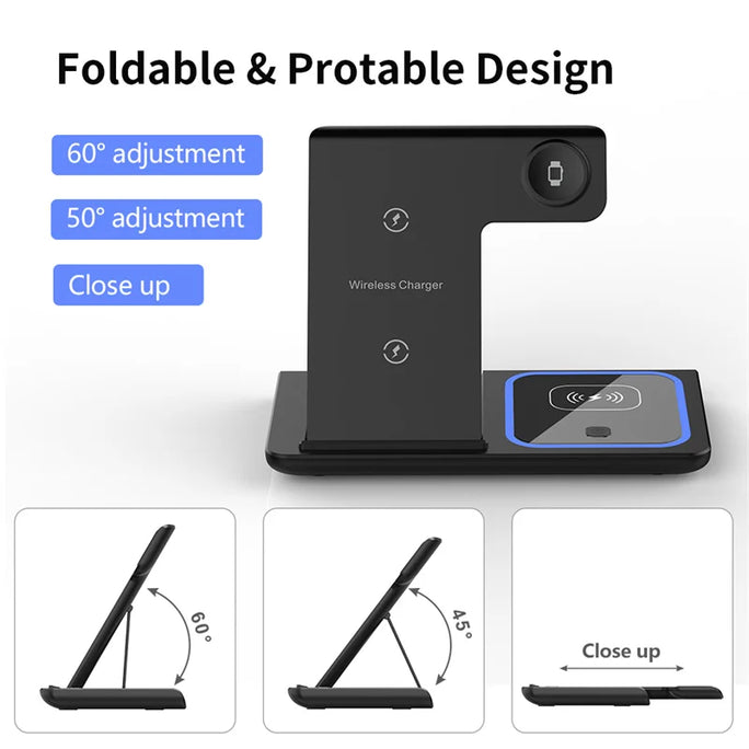 Wireless Charger Stand Pad Foldable Fast Charging Dock Station