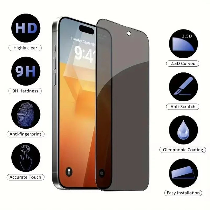 5 Anti-Spy Privacy Screen Protectors for iPhone – Compatible with iPhone 11 to 15 Pro Max