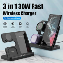 3 in 1 Wireless Charger Stand for Samsung Galaxy S24 S23 Ultra Note Qi