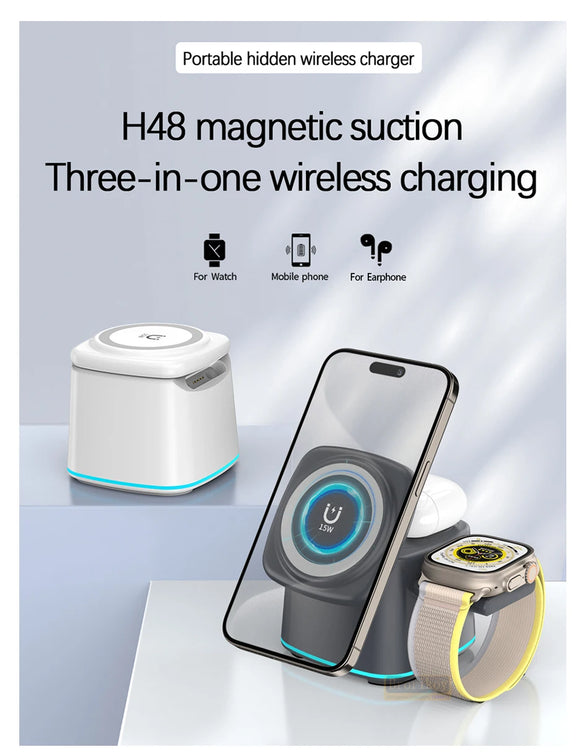 Magnetic Wireless Charger 3 in 1 for Apple Device