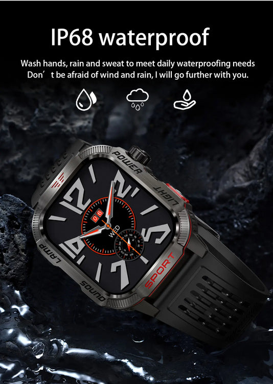 Smart Watch Men LED Flashlight